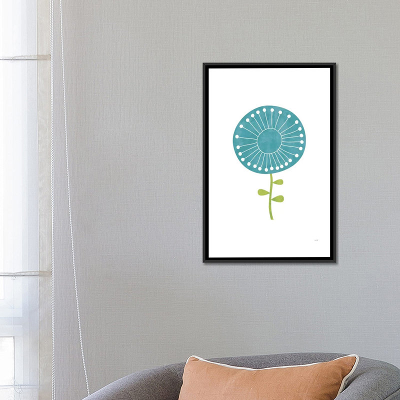 «Modern Flowers I», impression sur toile, H 26 po x l 18 po x P 1,5 po, Toile avec cadre noir, Pas de tapis