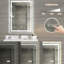  Miroir de salle de bain sans cadre à DEL avec éclairage avant et arrière, antibuée, gradation-790729948-790729945