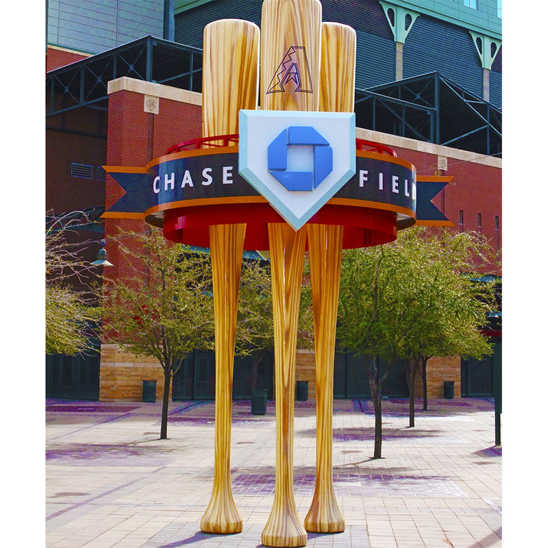 Chase Field, Phoenix Arizona - reproduction de photo sur toile tendue, H 40 po x l 30 po x 1,5 po