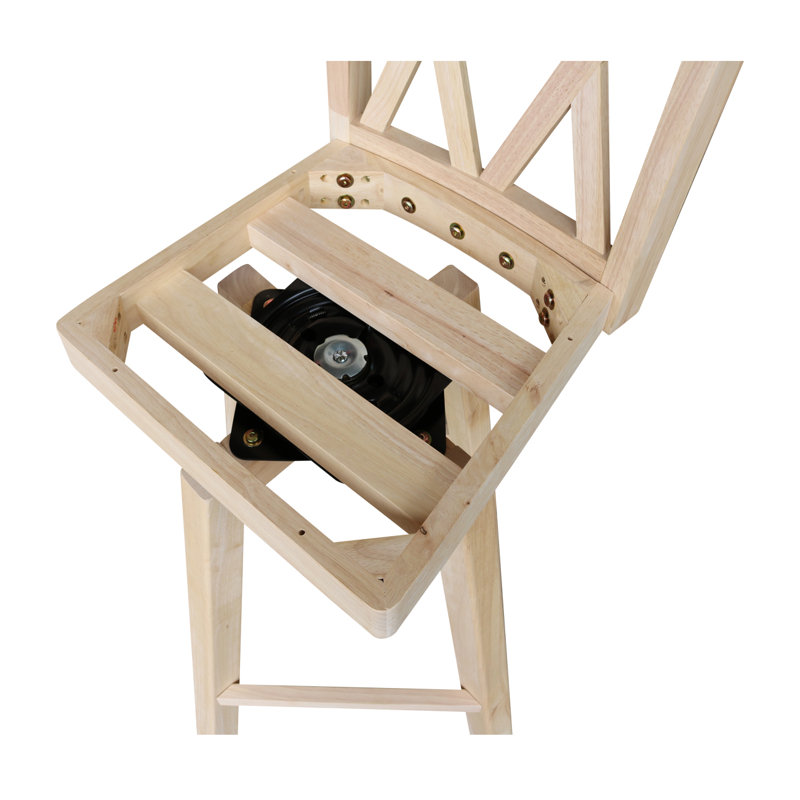 Depali Swivel Solid Wood Counter Stool with Solid Wood Frame