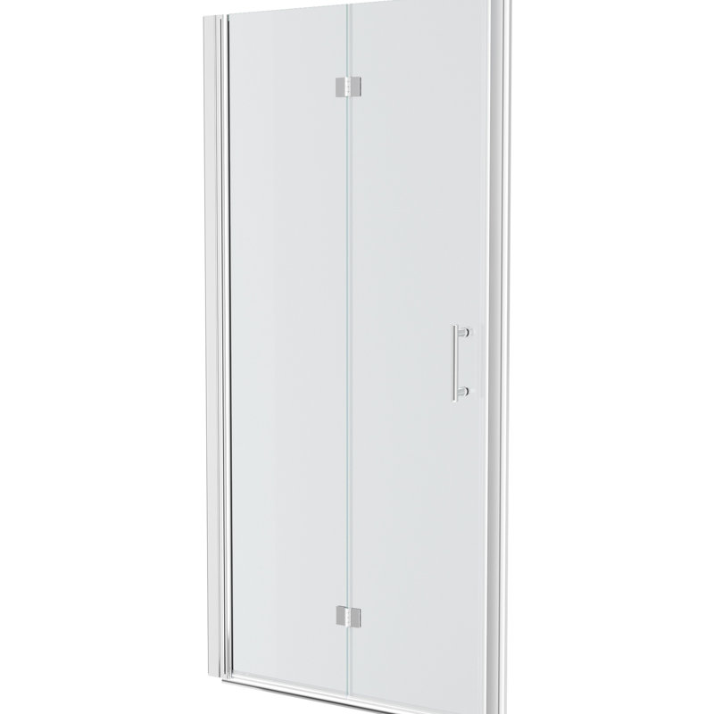 Porte de douche pliante l 30 po x H 72 po en verre trempé, espace, aspect réglable avec entrée pliante
