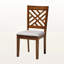 Ensemble de salle à manger 5 pièces en tissu gris et bois de finition noyer Fraserburgh, H 37,4 po x l 18,5 po x P 19,88 po-520633792-520633795