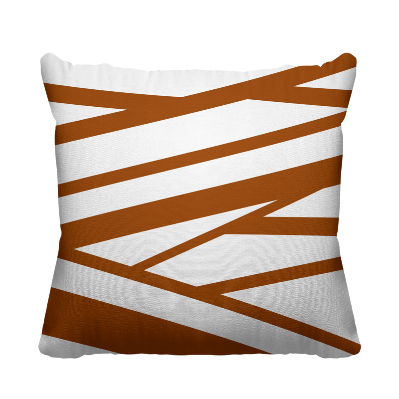 Coussin décoratif intérieur / extérieur Risley Minimalist, Orange brûlé, H 19 po x l 19 po, Carré