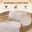 Fauteuil d'appoint 2 pièces en chenille beige avec coussin-570118650