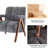 Mid Century Modern Accent Chair, Chenille Armchair With Solid Wood Legs, Channel Tufted Comfy Reading Chair For Living Room-2104879832