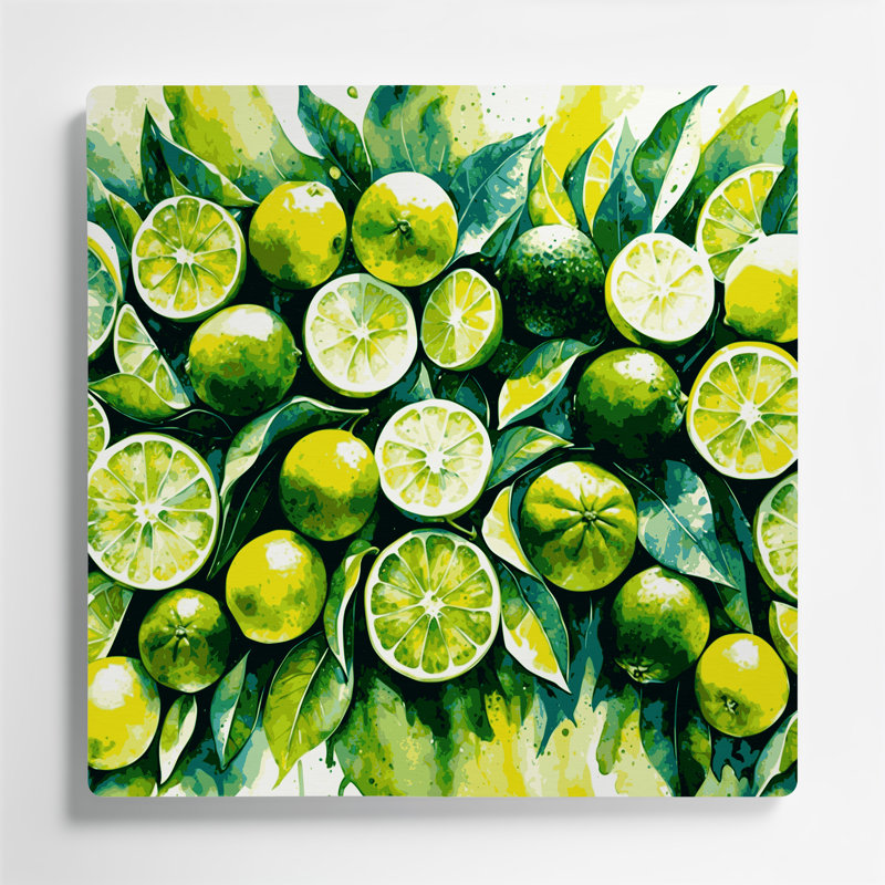«Fruit Lime Key», art mural en métal vert, H 12 po x l 12 po