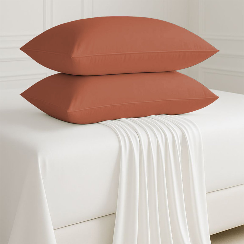 Microfiber Machine Tufted Pillow Case, Rust