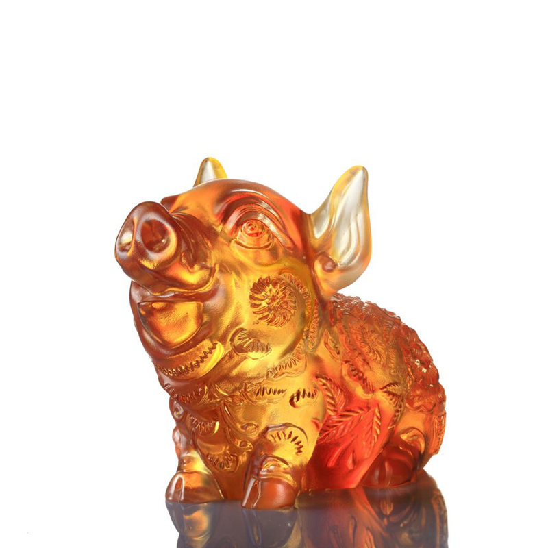 Cristal animal, cochon, porcelet de la fortune