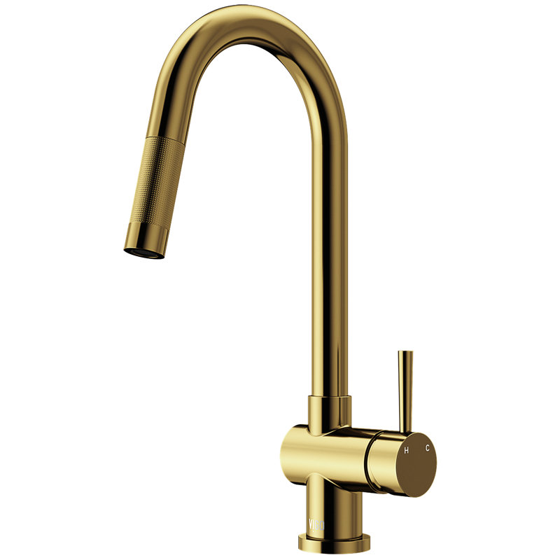 Gramercy 17" H 1-handle Pull-Down Kitchen Faucet, Matte Brushed Gold