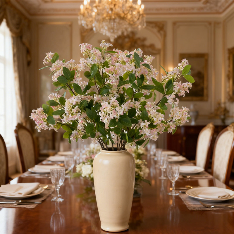 Bouquet de fleurs de thym artificiel 5 pièces, verdure de soie simulée de 30 pouces, fleurs de décoration pour jardin, table de jardin, bureau, rose