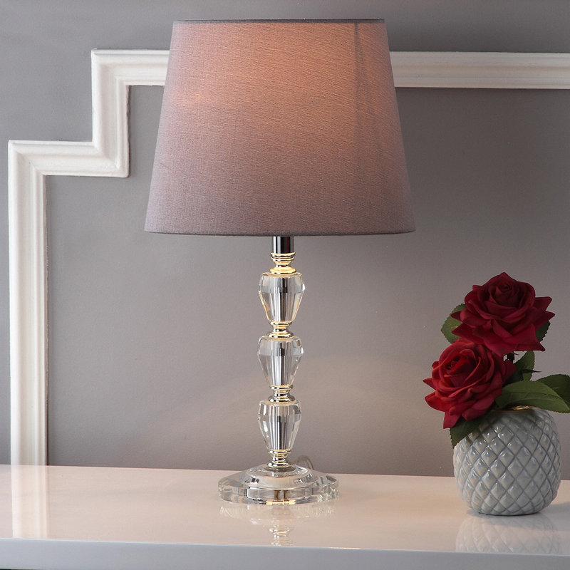 Keya Crystal Table Lamp, Gray