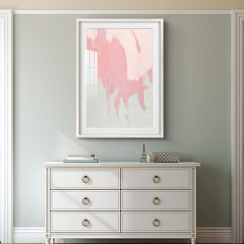 Blush Abstract II - impression encadrée, H 28,5 po x l 20,5 po, Blanc