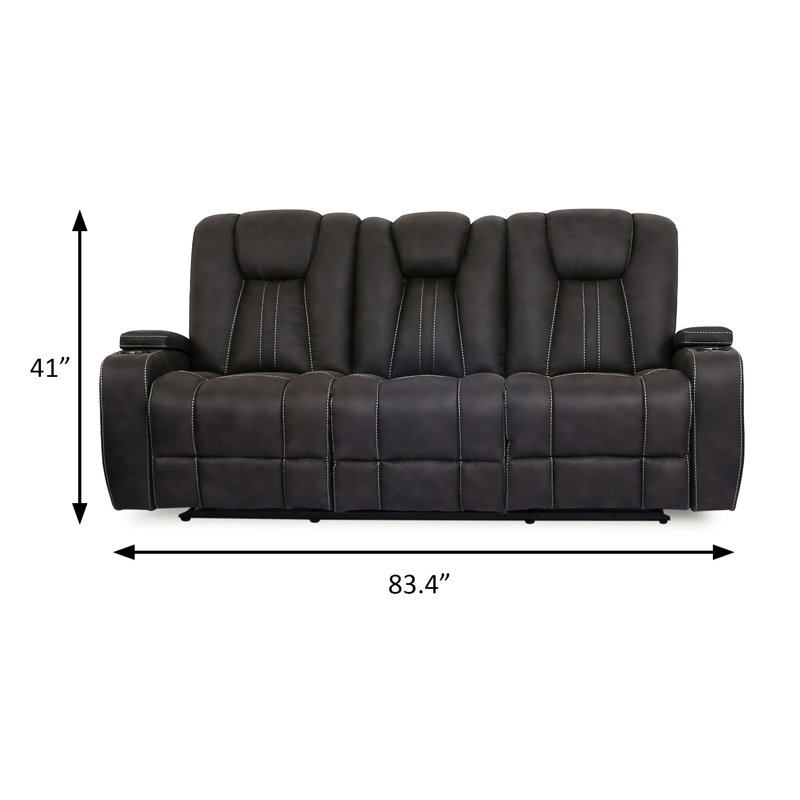 Canapé transitionnel l 83,4 po, gris foncé