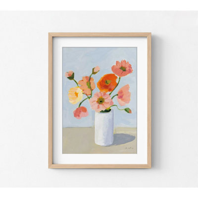 "Islande coquelicots" par Pamela Munger, impression encadrée de fleurs dans un vase, reproduction de peinture à l'huile florale, reproduction botanique délicate, art mural nature 36 x 48 po