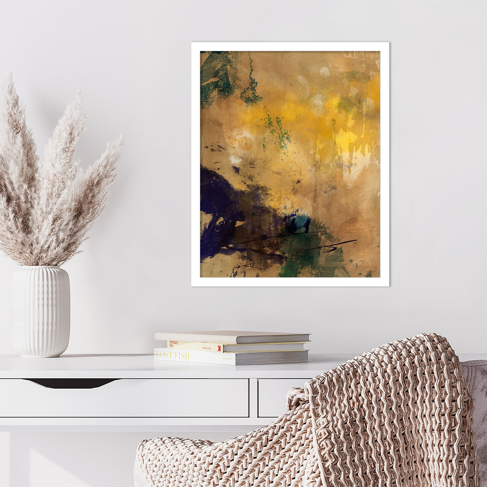 Flagler "Amber Haze II" Print, 21" H x 17" W, White