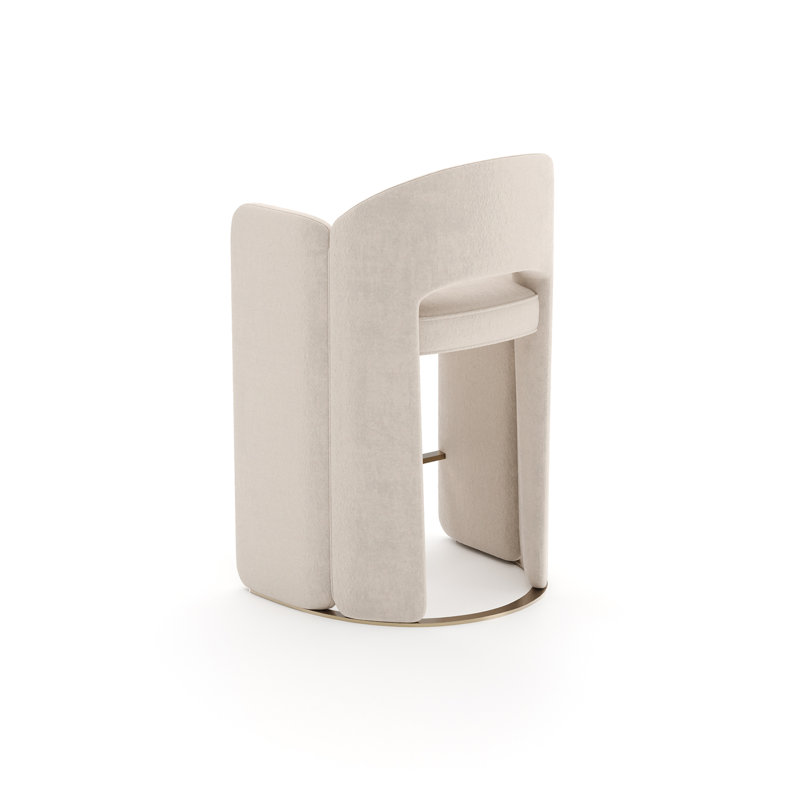 Overlap Bar Stool Ivory, Counter Stool (26” Seat Height)