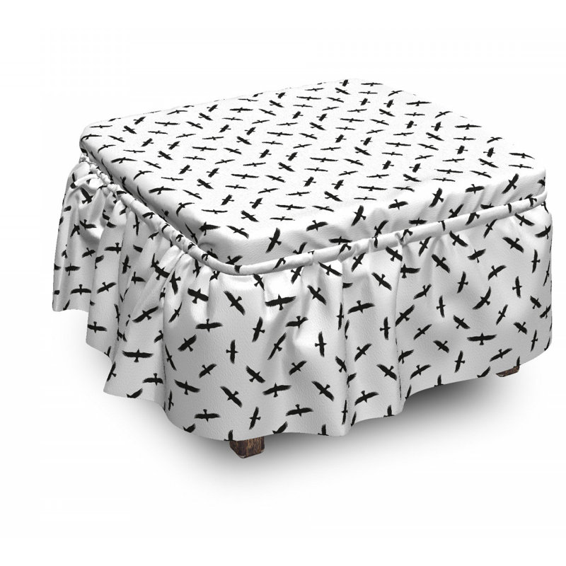 Housse pour repose-pieds minimal oiseaux de vol
