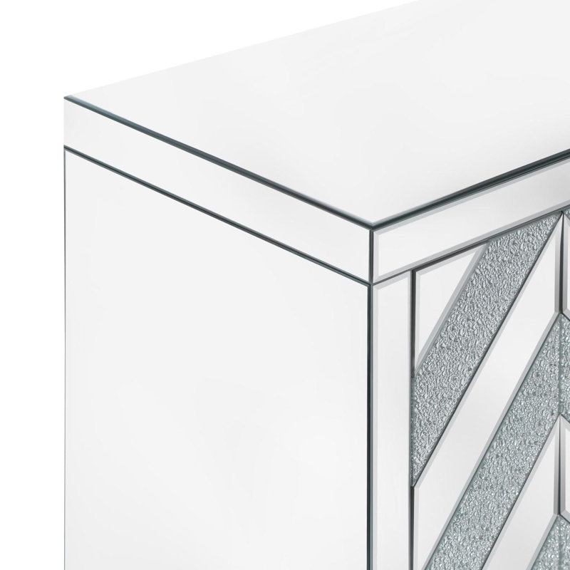 Armoire de rangement avec garniture de miroir, Argent + gris