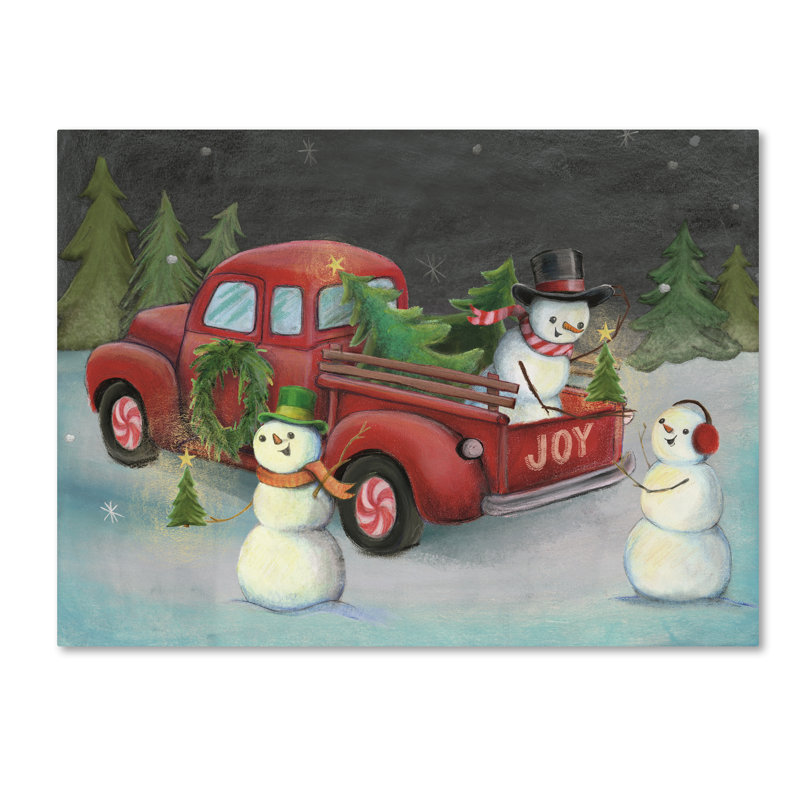 «Christmas on Wheels II Light» par Mary Urban, reproduction sur toile, H 24 po x l 32 po