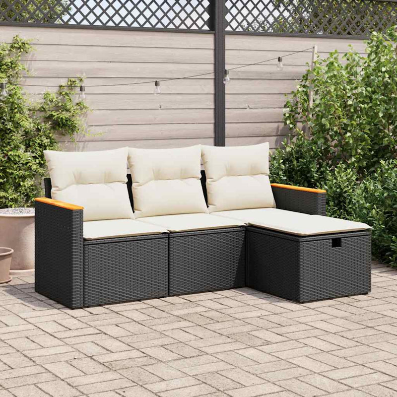 Vidaxl Garden Sofa Set, Black
