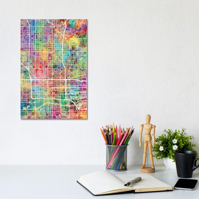 Phoenix Arizona City Map I by Michael Tompsett - Wrapped Canvas Gallery-Wrapped Canvas Giclée