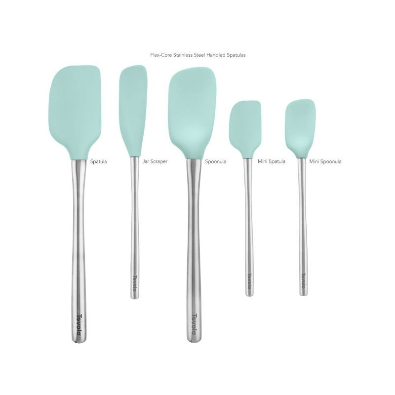 Flex-Core Stainless Steel Handled Assorted Spatulas - Set of 5, Aqua