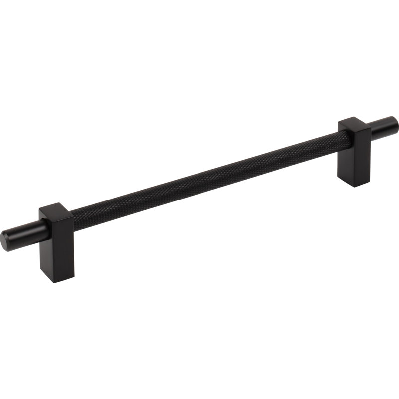 Larkin 3 Knurled Center Bar Pull, Matte Black, 12"