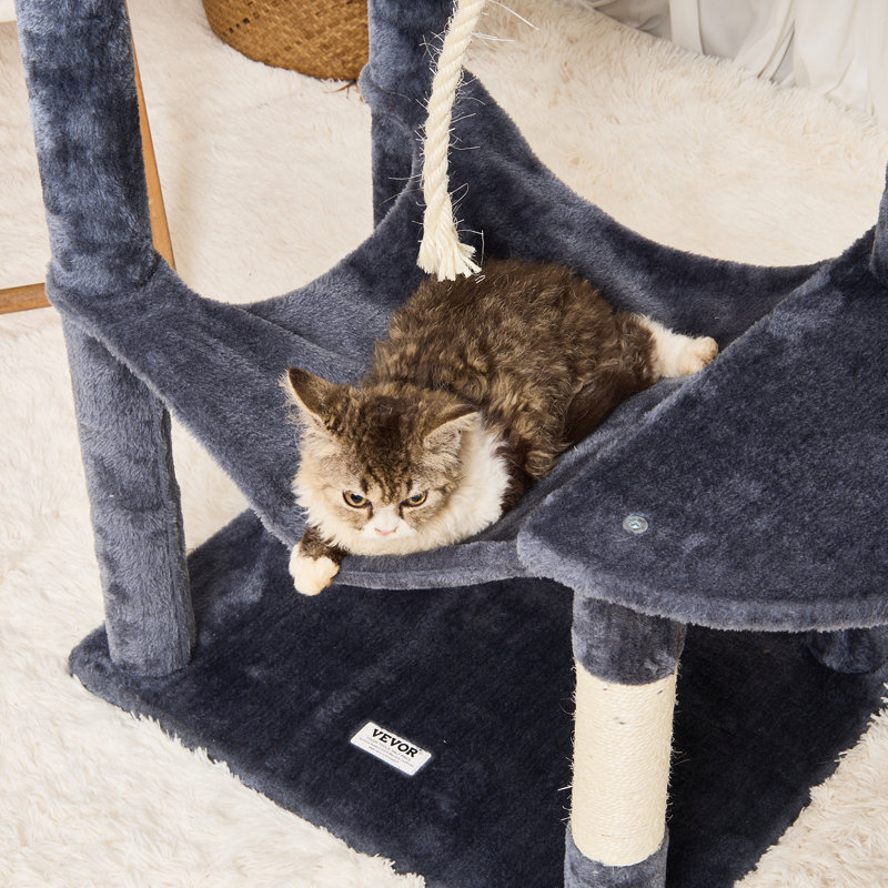 Tour à chat avec poteau à griffes en sisal 56,2 po VEVOR, Gris foncé