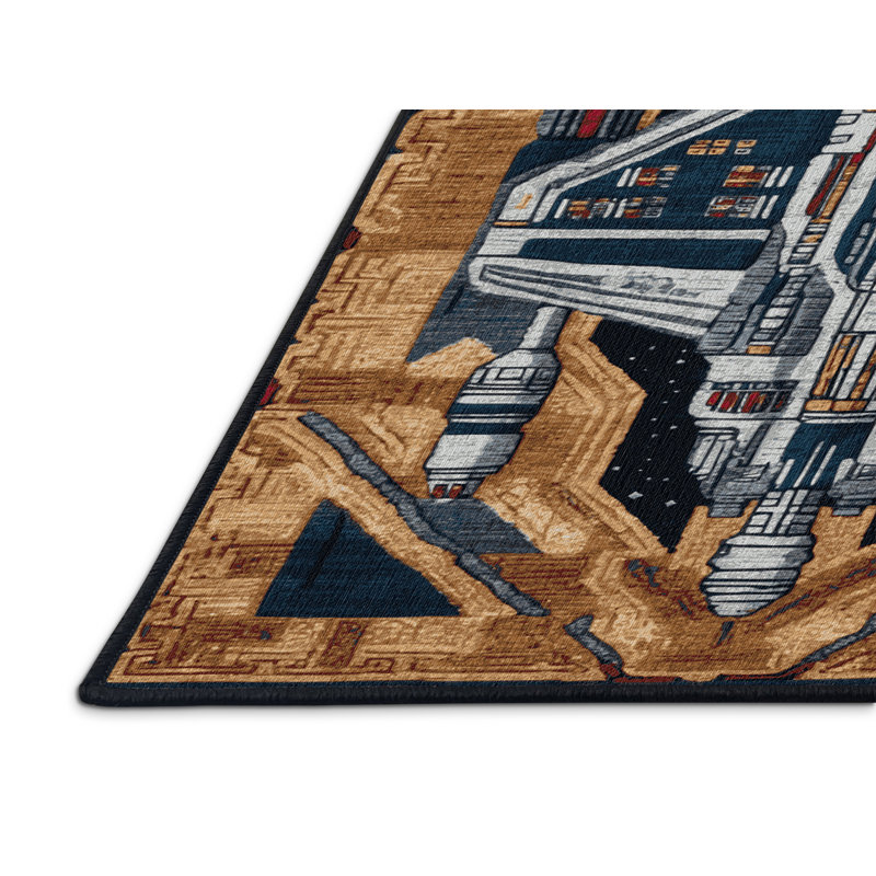 Tapis brun lavable à la machine, Carré 8 pi
