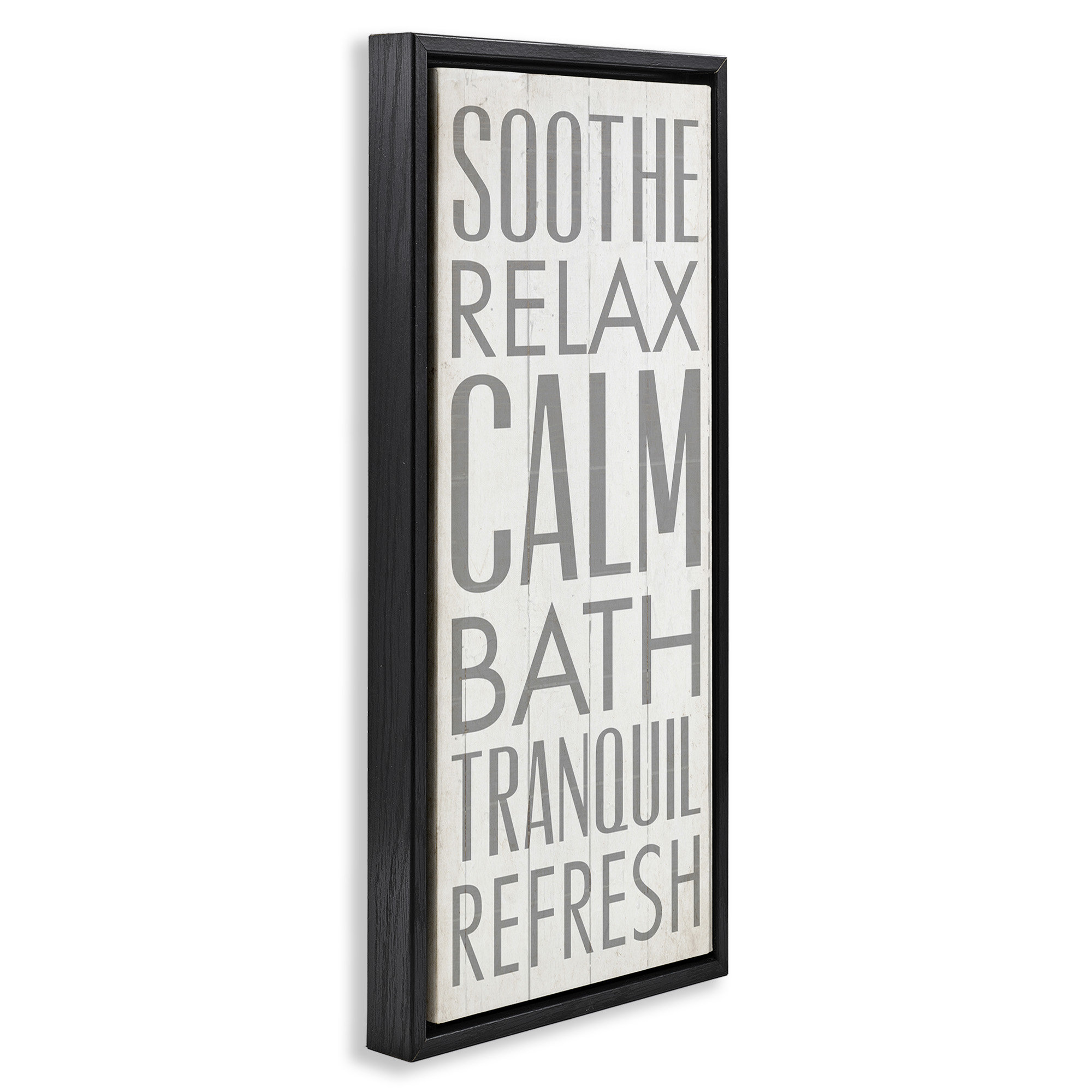 Trinx Soothe Calm Relax Bath Bathroom Framed Floater Canvas Wall Art by ...