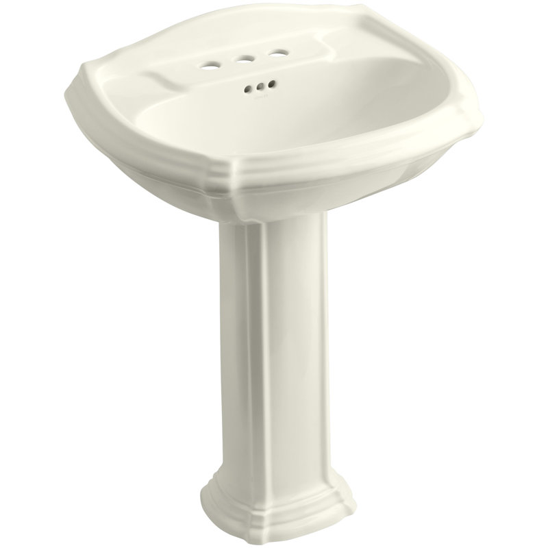 lavabo de salle de bain avec trop-plein 27" en céramique Portrait®, Beige, Centres de 4 po