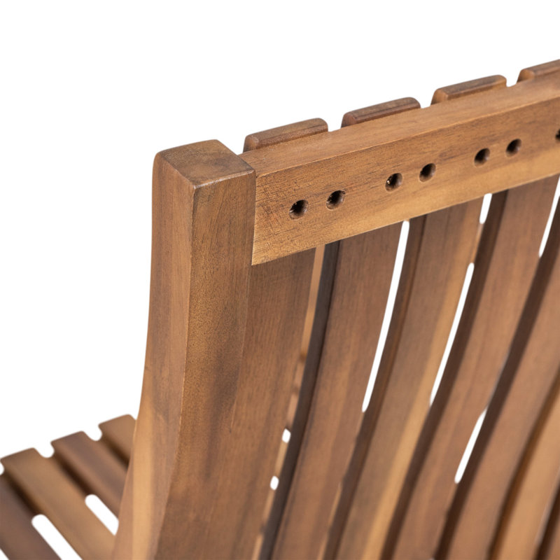 Chaise berçante d'extérieur en bois massif (ensemble de 2)