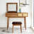 43.3" Classic Wood Makeup Vanity Set with Flip-top Mirror and Stool, Dressing Table with Three Drawers and storage space