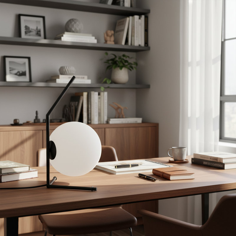 Lampe de table sphérique minimaliste "Cicily", Noir