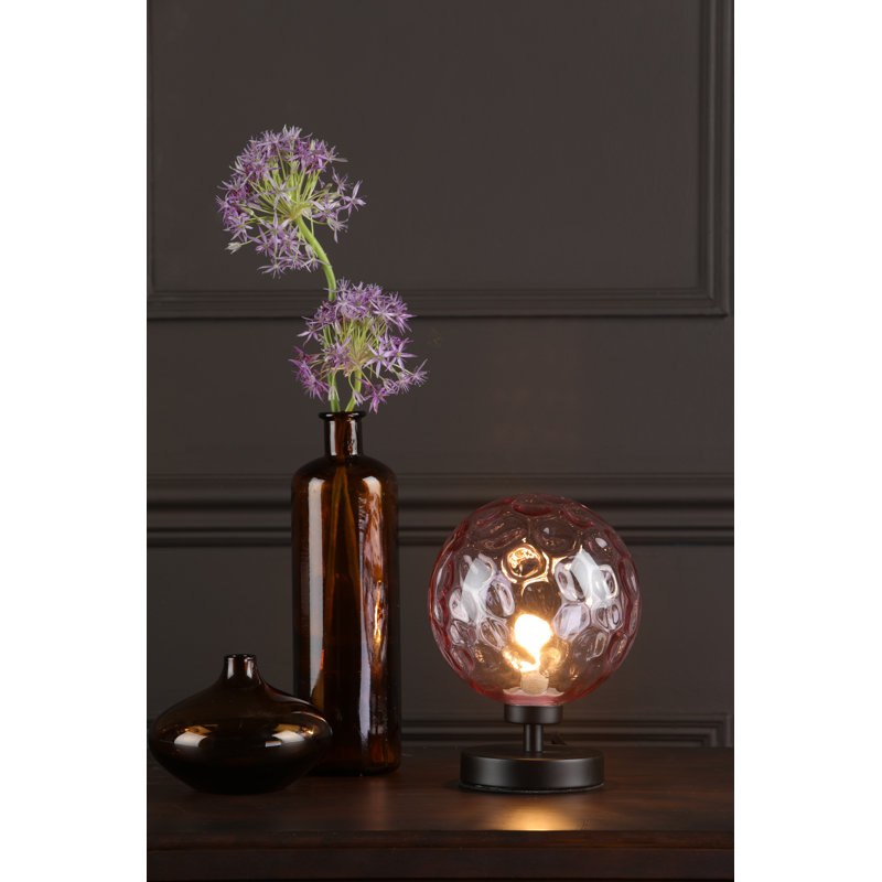 Metal Table Lamp Lamp, Pink, Matt Black