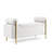 Comfortable Upholstered Linen Bench For Bedroom, Hallway, Living Room - White, With Iron Legs And Cushioned Support Modern Storage Cylindrical Arms & Wooden Frame White-1590094953