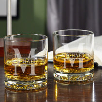 Monogrammed Whiskey Glasses - Set of 2 – A Gift Personalized