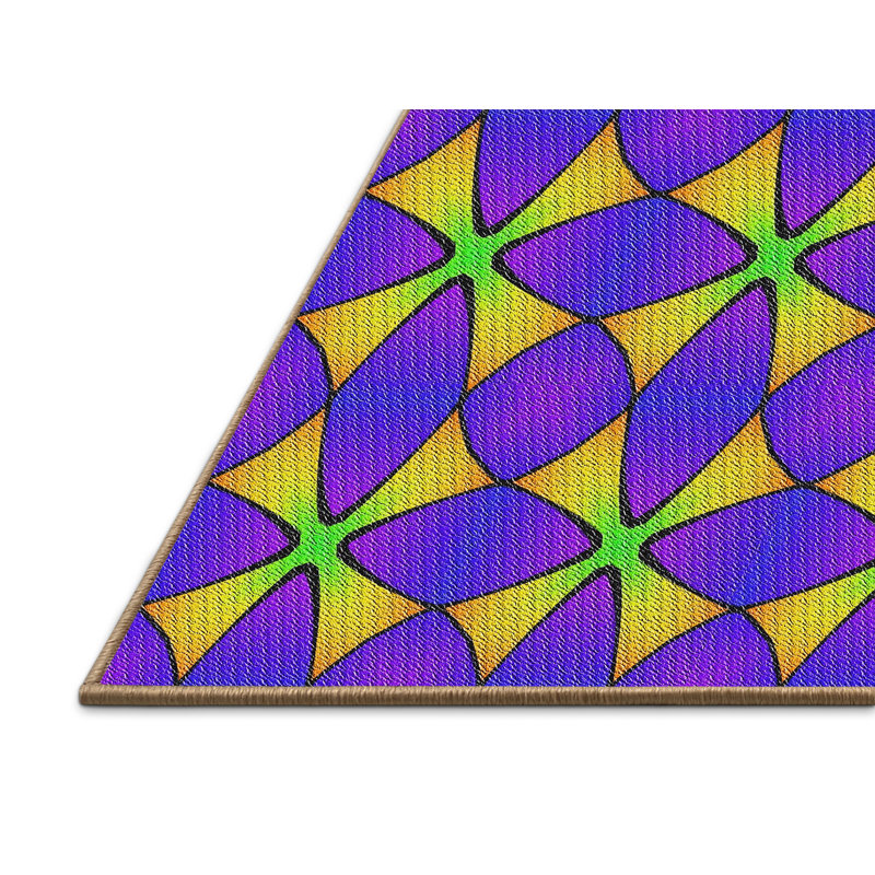 Tapis mauve/vert à motifs Karlotta, Rectangle 5 pi x 7 pi