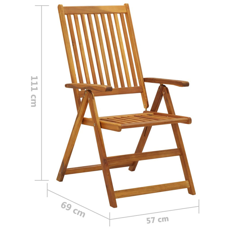 Chaise de patio avec coussins en bois d'acacia massif, Bleu