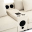 Espace de vie en velours côtelé, porte-gobelets, rangement, hauteur de bras 21 po, canapé modulaire crème, capacité de poids de 330 lb,