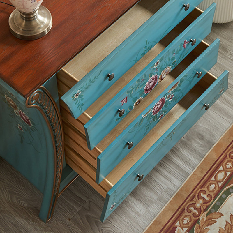 Country style painted drawer accent cabinet
