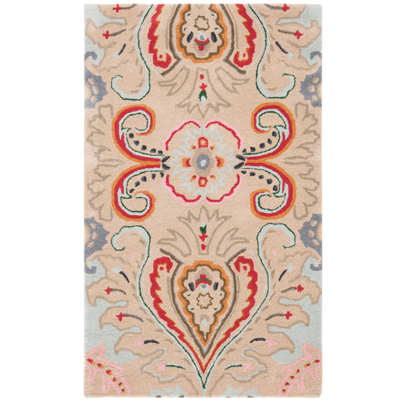 Abruzzino Hand Tufted Wool Ikat Rug, Rectangle 3' x 5'
