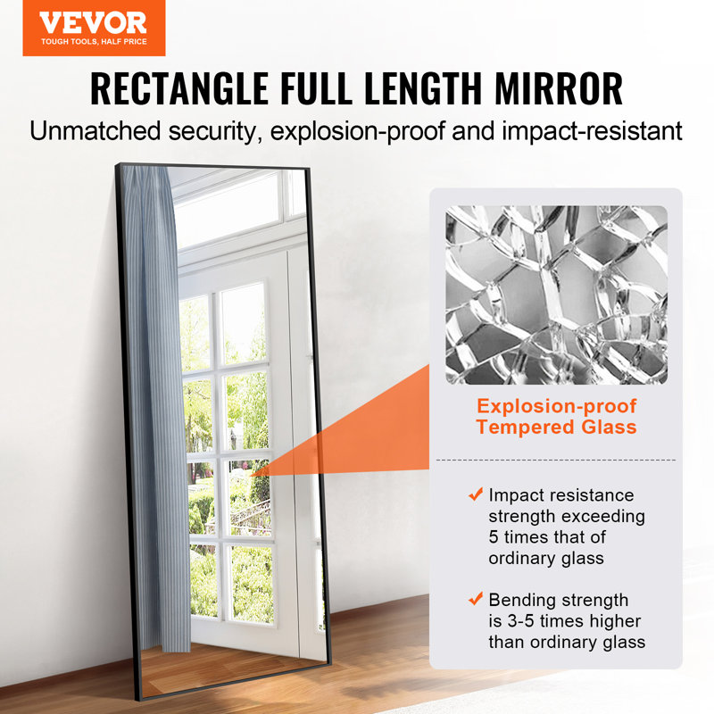 Miroir de plancher rectangulaire