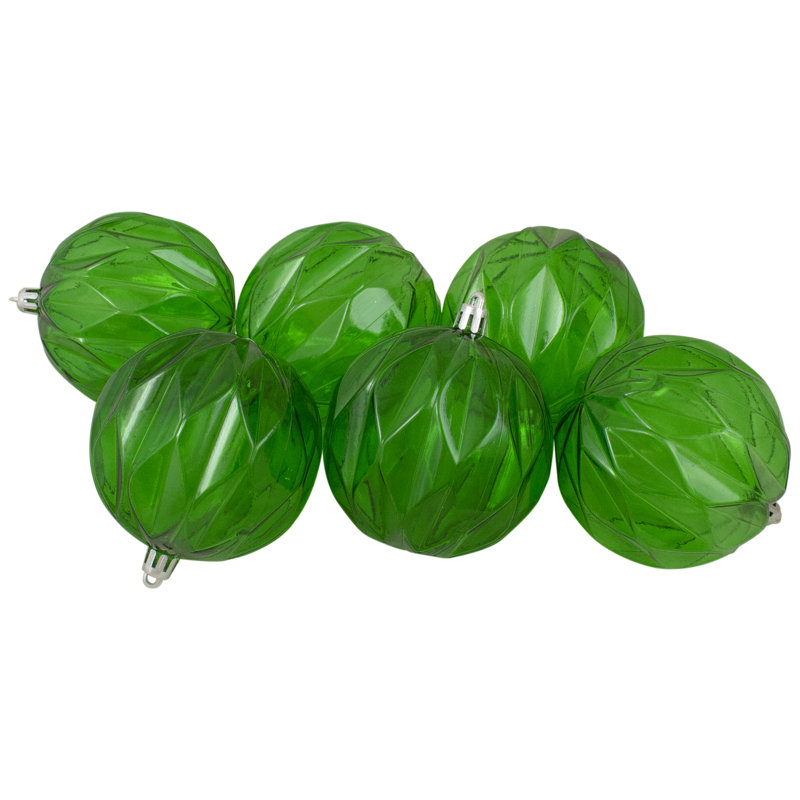 Ornement boule de Noël transparente Rhombus, Vert