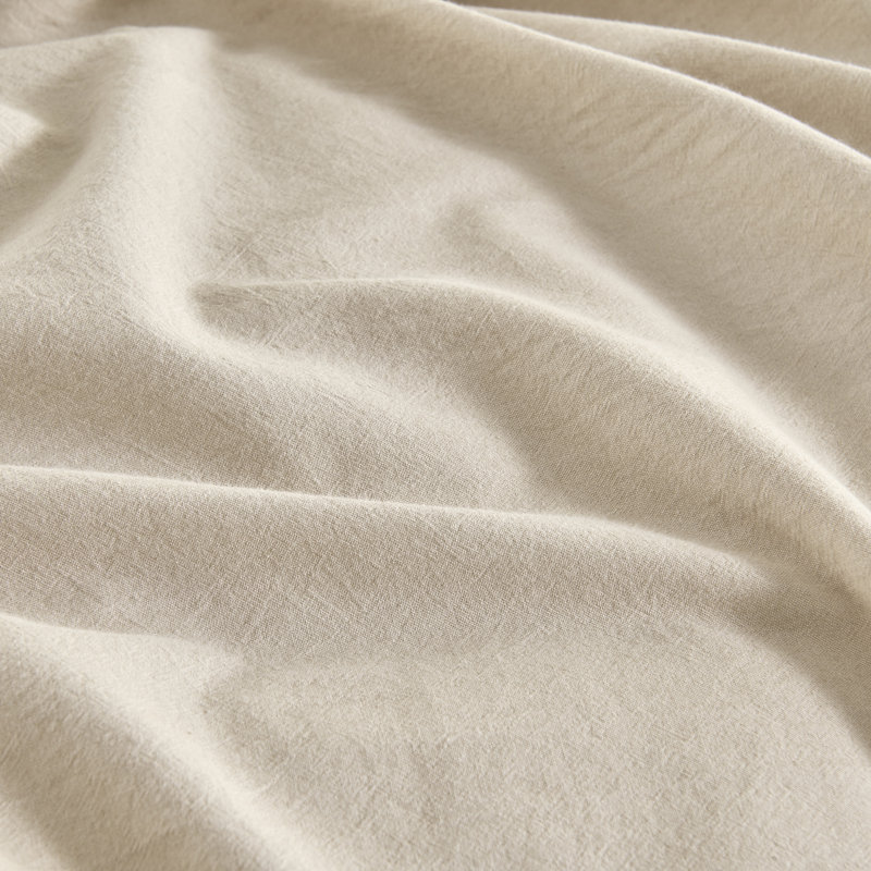 Cotton Hand Knotted Solid Colour Duvet Cover, Très grand lit, Beige