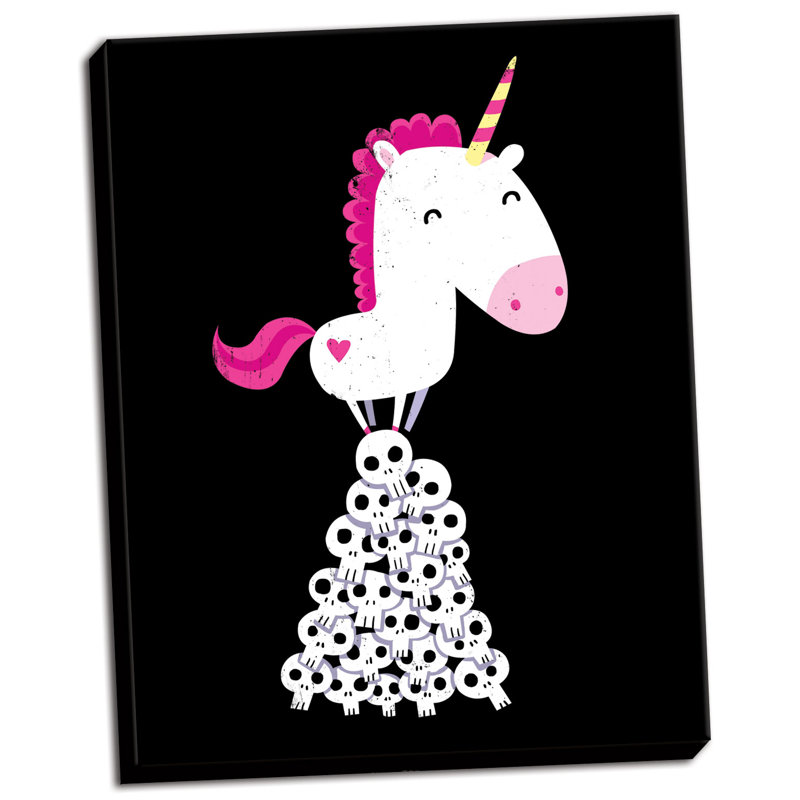 Licorne tueur, Toile tendue, H 14 po x l 11 po x P 0,75 po