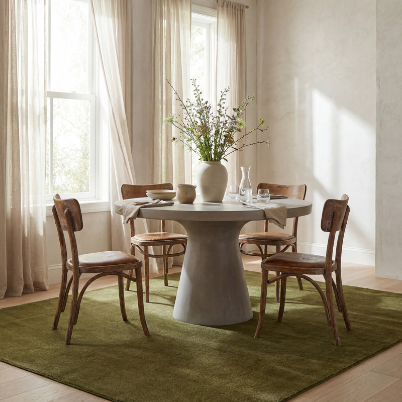 Gania Modern Green Rug, Rectangle 4' x 6'