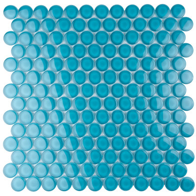 Penny 1 " X 1 " Straight Edge Glass Mosaic Sheet Wall & Floor Tile