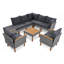 Ensemble de meubles de patio en rotin 9 pièces, ensemble de conversation extérieur, ensemble de canapé modulaire en rotin PE avec table basse
