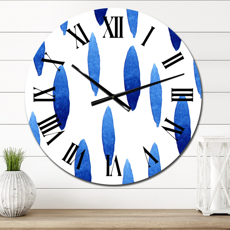 Horloge murale moderne bleu foncé, Surdimensionné